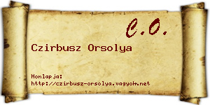 Czirbusz Orsolya névjegykártya